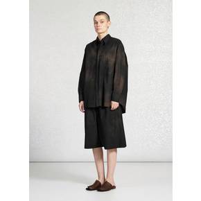 가브리엘라콜가먼츠 26SS No.328 Poplin Oversized Shirt, Brown/Black