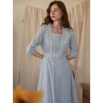 심플레트로 Jasmine Edwardian Blue Tea Length Dress