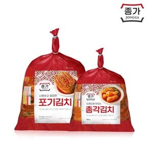 [종합몰] 포기김치5kg(온라인) + 총각김치 900g(비닐)