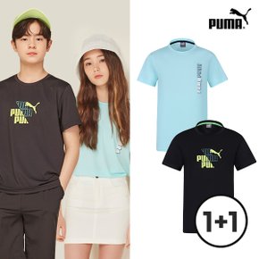 [PUMA] NEW 푸마키즈 주니어 반팔티셔츠 1+1 (그린+블랙)