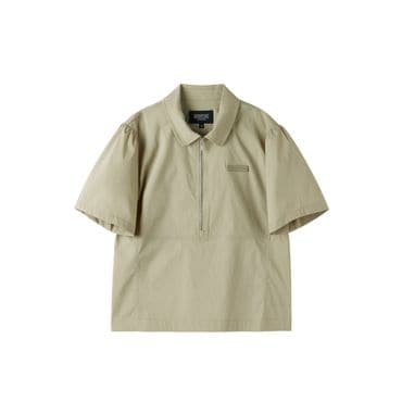 브롬톤 [브롬톤런던]P252WPL186 W 쿨웨이브 반집업 티셔츠 W COOLWAVE HALF ZIP T-SHIRT - BEIGE