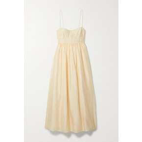 Mariza Cotton-blend Organza Midi Dress 크림