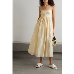 Mariza Cotton-blend Organza Midi Dress 크림