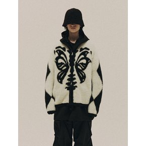 BONE-FLY HAIRY KNIT ZIP-UP_IV