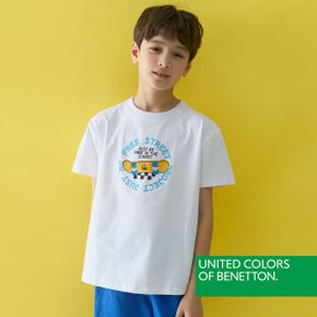 로고프린팅 반팔티셔츠 화이트 BNKTS6N06T_P432215722