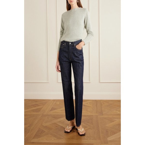 하이웨이스트 스트레이트 진 다크 데님 46376663162987363