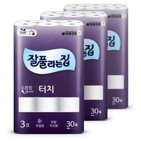 터치 3겹 화장지 25m 30롤 3팩