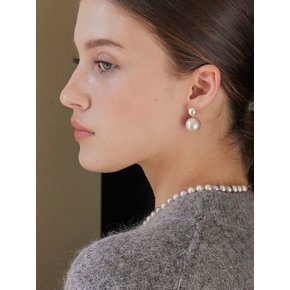 HK Pink Half Grey Pearl Earrings