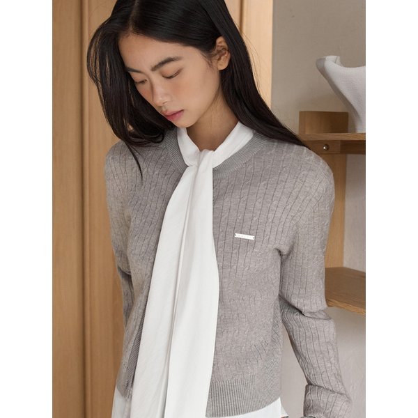 케이블 라운드 가디건 그레이 C031