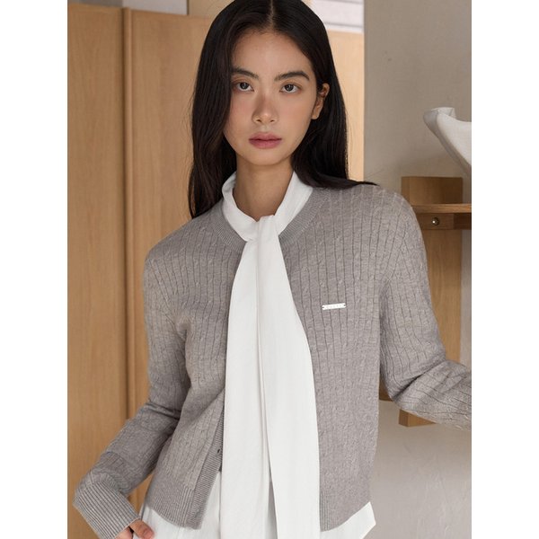 케이블 라운드 가디건 그레이 C031