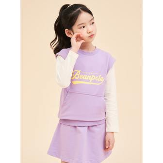 빈폴키즈 *SSG몰특가*[BEANPOLE KIDS]바서티 레이어드 여아 스?세트  라이트 퍼플 (BI4141G04V)