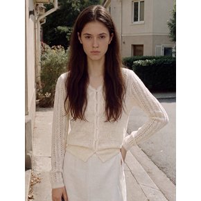 HAIRY CABLE CARDIGAN (IVORY)