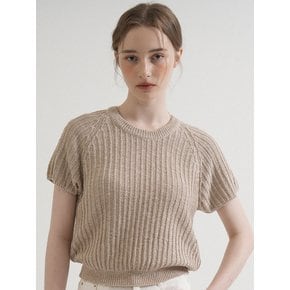 Summer Round Shirring Half knit (Beige)