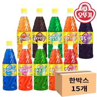 오뚜기 슬러시시럽 1kg x 15개 모음전(파파야/오렌지/딸기/콜라/포도/복숭아/메론/파인애플)