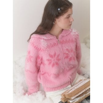 리엘 Snowball knit cardigan (pink)