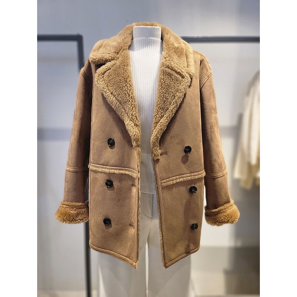 [여주점] 더블 버튼 신세틱 무스탕 자켓(SALEC2561)