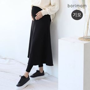겨울 임부복 밍크털 임산부 롱 후레아 스커트_P330373907
