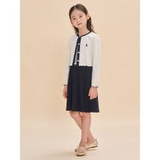 [BEANPOLE KIDS] 골지 반소매 원피스&카디건 세트  네이비 (BI4771G02R)