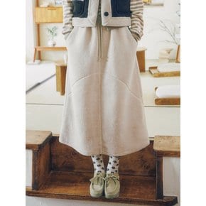 W FLEECE ROUND SKIRT [CREAM]