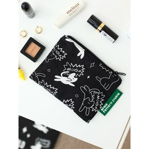 [BFMA P.STUDIO] MIAOW CAT PATTERN ZIPPER POUCH_S