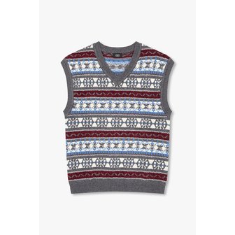 STUDIO TOMBOY [MEN] 노르딕패턴 브이넥 니트베스트 9155452121081