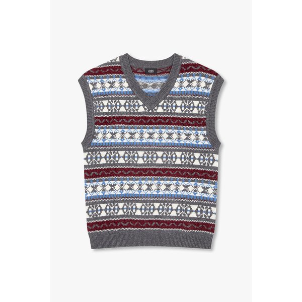 [MEN] 노르딕패턴 브이넥 니트베스트 9155452121081