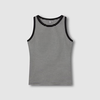 JAJU 여 코튼 립 민소매 티셔츠 J116201075097