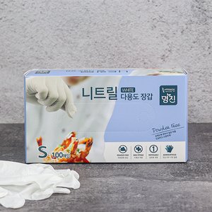 너만아는잡화점 명진 니트릴 다용도 장갑 화이트 100매 S