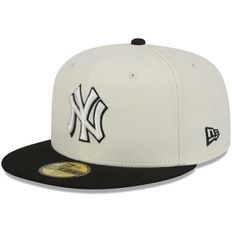 [해외] 924104 뉴에라 모자 MLB [뉴욕 양키스] Chrome 59FIFTY Fitted Hat - Stone/Black