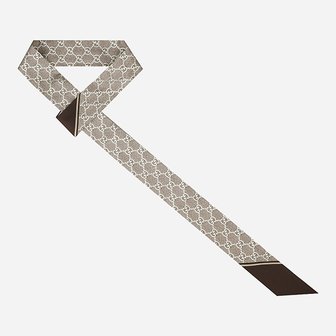 구찌 [시흥점] 6S 812250 3G001 9865 GG 프린트 홀스빗 실크 스카프 카멜