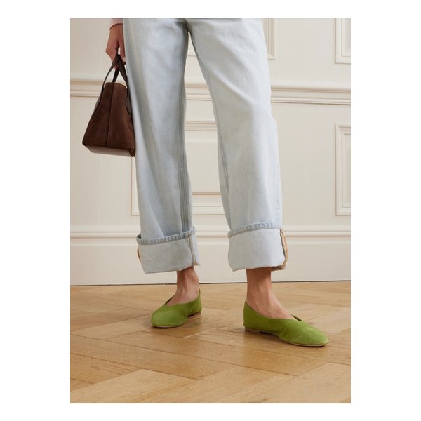 스타우드 알바 스웨이드 발레리나 플랫 그린 46376663162889596