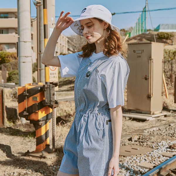 [부산점] ADDICTED 자수와펜 여성 나시형 점프수트 네이비_CHD2WOP0662NY