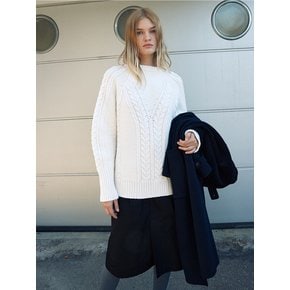 [KNIT] Oversized Cable Pullover_2color