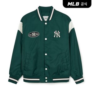 MLB [코리아공식] 어깨배색 바시티자켓 NY (D.Green)