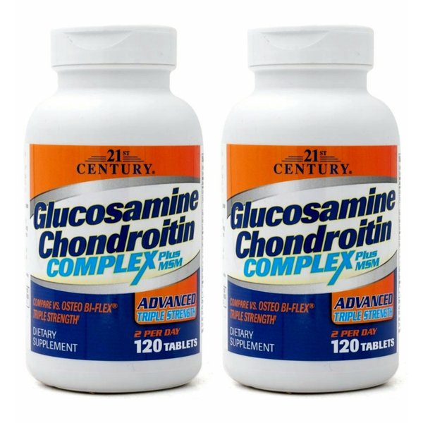 21세기 센트리 글루코사민 콘드로이친 복합체 MSM 어드밴스드트리플스트렝스 120정 2통
