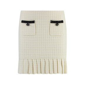 [SELF PORTRAIT] Mini skirt RS24150SKC_CREAM Ivory