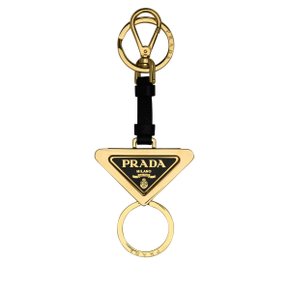 프라다 Black metal and leather key ring 1PS05966A F019F
