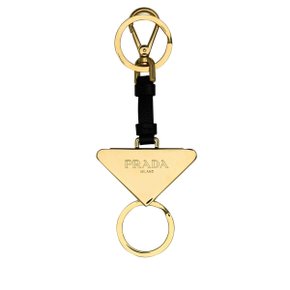 프라다 Black metal and leather key ring 1PS05966A F019F