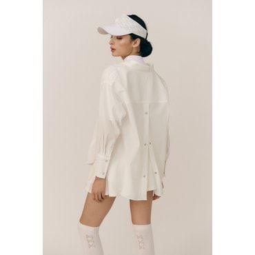 버뮤다그래스 [5차 입고]오버핏 뒤트임 바람막이 셔츠_WHITE