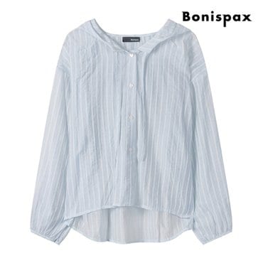 보니스팍스 루즈핏 후드 스트라이프 셔츠 (XP6SH009M0)