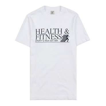 스포티앤리치 로고 프린팅 코튼 티셔츠 HEALTH & FITNESS T SHIRT WHITE NAVY