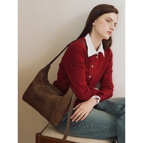 MELTING HOBO BAG SUEDE_dark brown