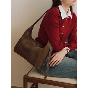 MELTING HOBO BAG SUEDE_dark brown