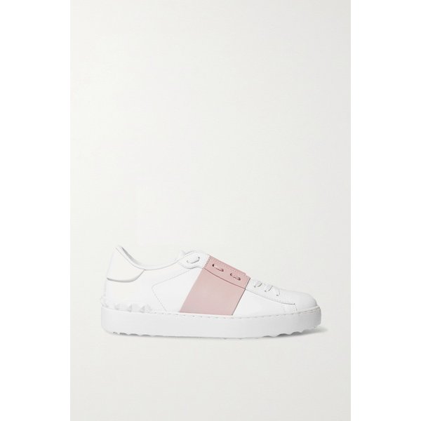Open Two-tone Leather Sneakers 파스텔 핑크