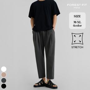 남성 스판 밴딩 투핀턱 테이퍼드 팬츠 (MP2627)