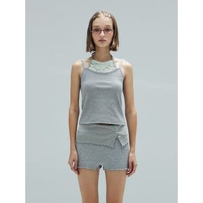 JIA LACE HALTER SLEEVELESS - GREY