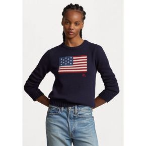 5214433 Ralph Lauren FLAG COTTON CREWNECK SWEATER - Jumper navy