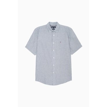 타미힐피거 [타미힐피거 남성] 레귤러핏 린넨 스트라이프 반팔 셔츠 T12F3WSH130MT1 0A4