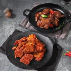 인정식탁 [한솔닭갈비] 통닭다리 매운닭갈비 3팩 + 간장닭갈비 3팩 (각600g 총3.6kg)