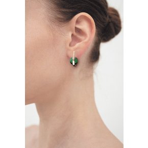 Green TigerEyes Oval Hoop Earrings